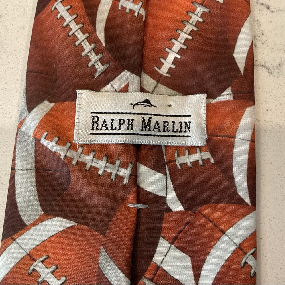 Ralph Marlin 1995 “Just Ball” Football Tie 100% Silk Great Condition